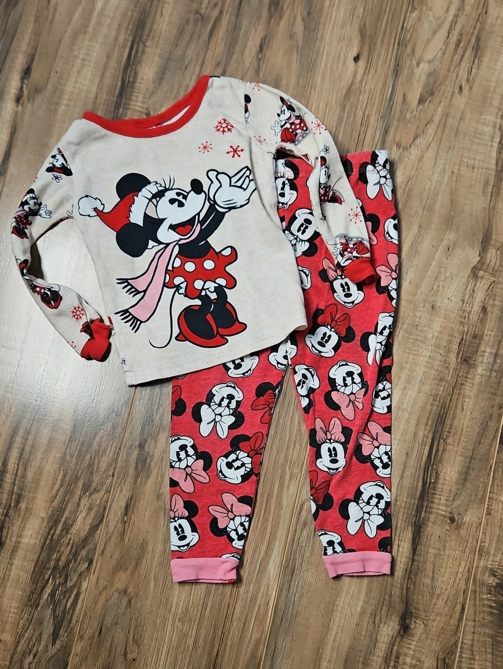 Disney Minnie Mouse Red and Cream Kids Pajama Set